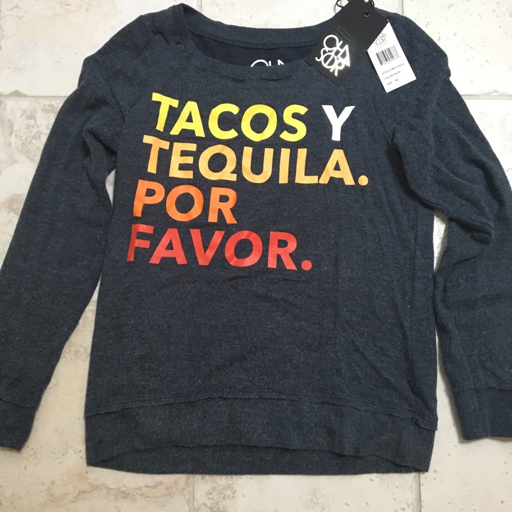 Chaser Tacos & Tequila Por Favor long Sleeve Navy